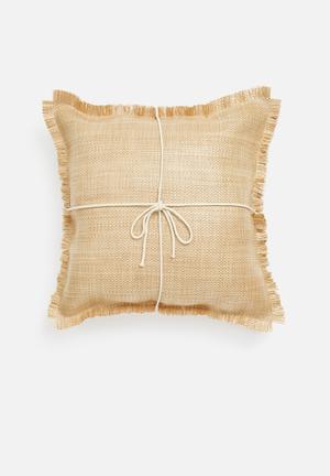 Tulum raffia outdoor cushion cover - natural
