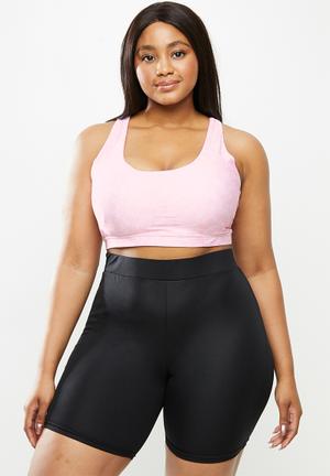 Curve strappy sports crop - pink