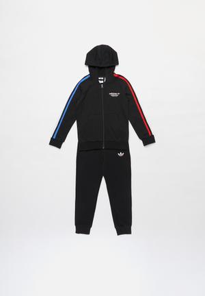 Full zip hoodie set - black