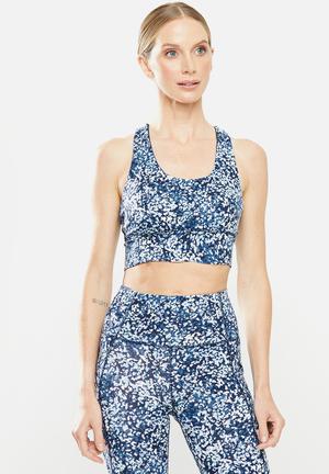 Ultimate longline crop - blue & white 