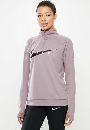1/2 Zip through swoosh midlayer - purple 