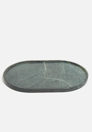 Marble drinks tray - green