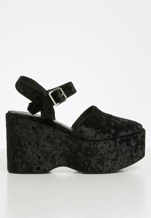 black and white wedge heels
