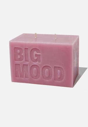 Large block candle-big mood lilac