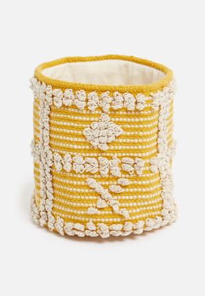 Sonny woven basket - yellow
