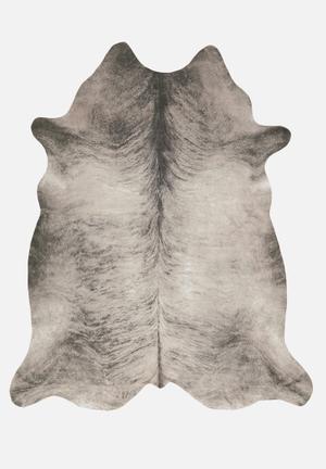 Faux cow hide rug - two toned grey