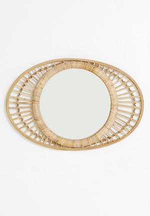 Lizzy oval rattan mirror - neutral