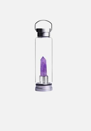Crystal elixir water bottle - amethyst