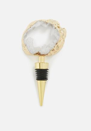 Naki luxury geode crystal wine stopper - crystal white druzy