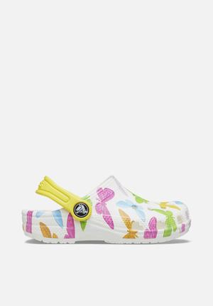 Classic vacay vibes clog k - butterfly/white