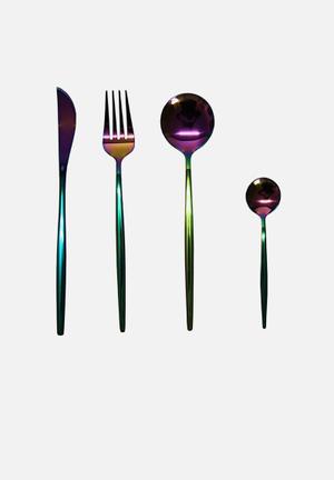 Sleek 24pc cutlery set - iridescent