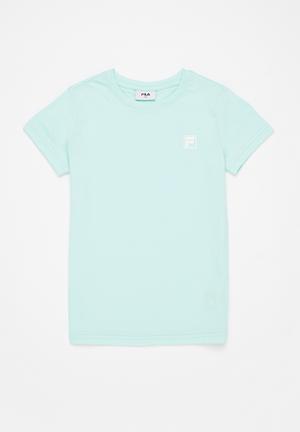 Mono f-box print T-shirt - tranquility blue