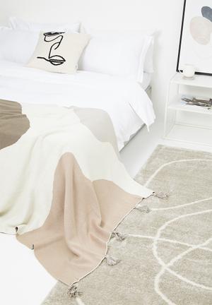 Cotton knitted throw - neutral