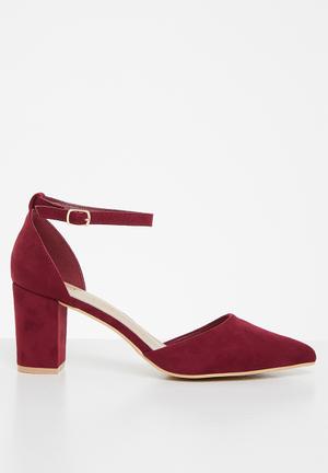 Zara 1 ankle strap heel - burgundy