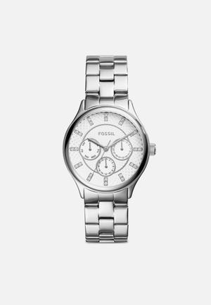 Fossil watch silver with hotsell black face