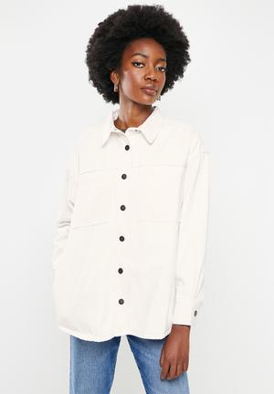 white denim blazer womens