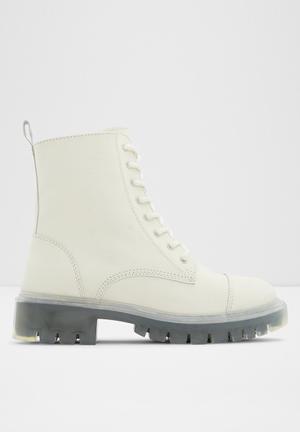 all white leather boots