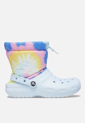 Classic lined neo puff tie dye boot - mineral blue