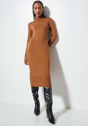 polo neck dress with long sleeves