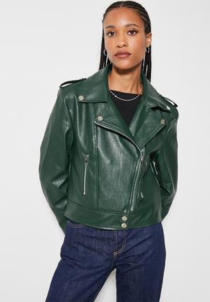 next green leather jacket