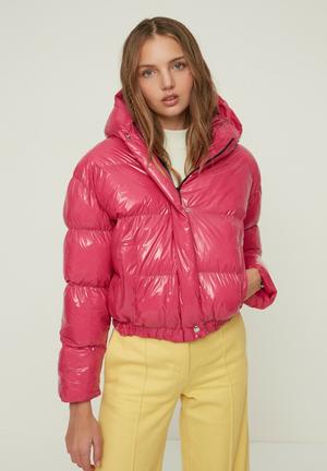 oversized pink jacket