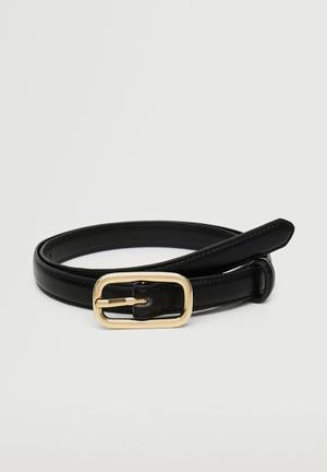 mango leather skinny belt