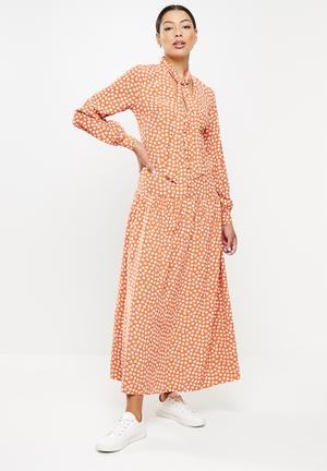 Ladies dress - rust 