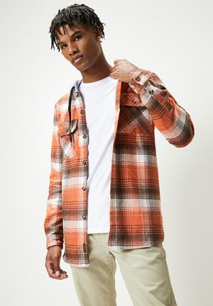 plaid shacket men's