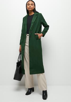 olive green long jacket womens