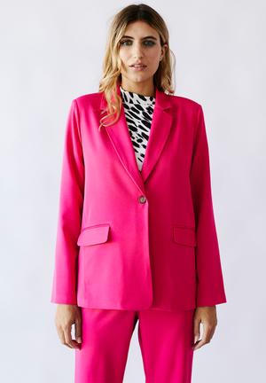 Button long blazer - pink