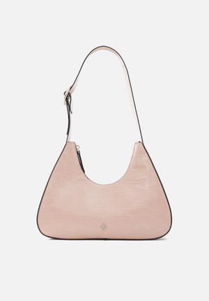 GUESS womens Zadie Logo Top Zip Shoulder Bag, Latte Logo Python, one size  US: Handbags