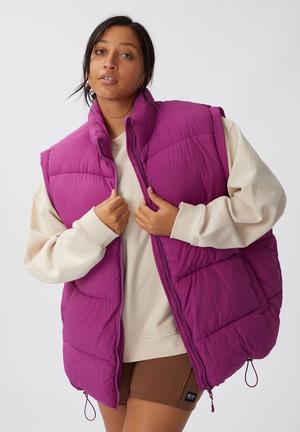 Curve active recycled mother puffer vest - deep orchid