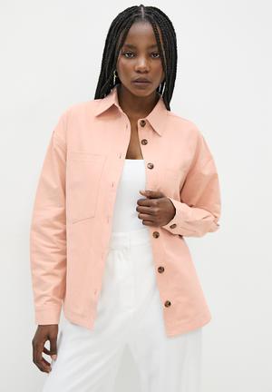 oversized pink jacket