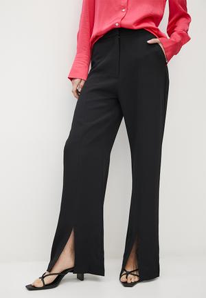 Wide leg formal trouser - black