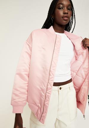 oversized pink jacket