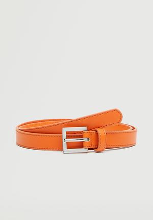 mango leather skinny belt