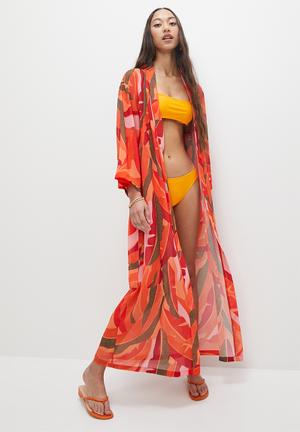 orange sheer cover up