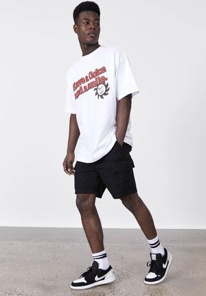 Rip stop cargo short - black