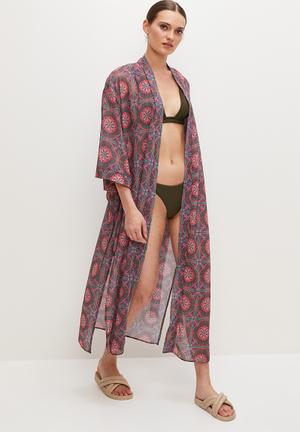 Midaxi cover up - pink tile