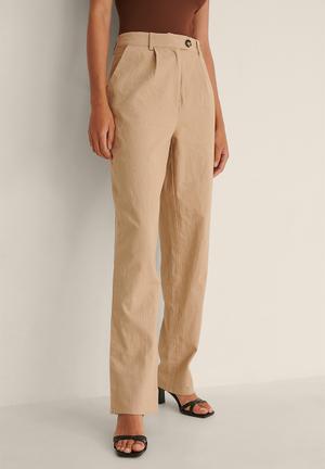 Boohoo High Waisted Crepe Wide Leg Cargo Trousers in Jade Slacks and Chinos Cargo trousers Blue Womens Clothing Trousers 