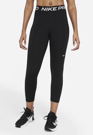 Nike Performance W NK ONE DF HR CROP TGT - Leggings - black/white