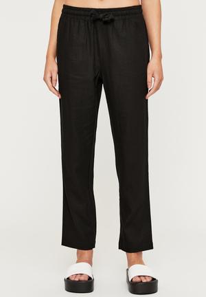 womens black linen pants