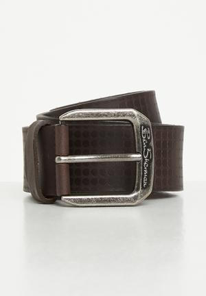 mens brown weave belt