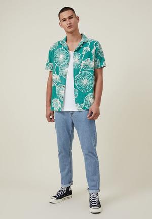 Riviera short sleeve shirt - green floral