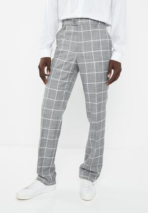 Men's Grey Window Checked Formal Trousers at Rs 1087.00 | New Delhi| ID:  2851948604462