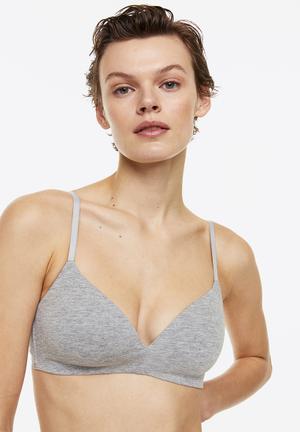 Cotton Casuals Padded Wirefree T-Shirt Bra - Light Grey Marl