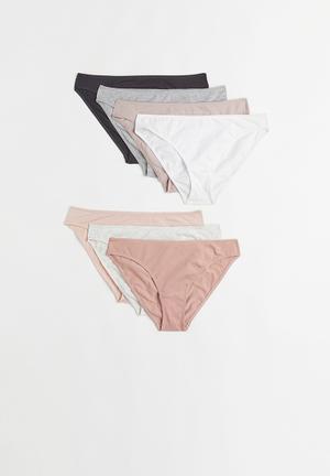 3-pack invisible Brazilian briefs - Light pink/Grey marl/White