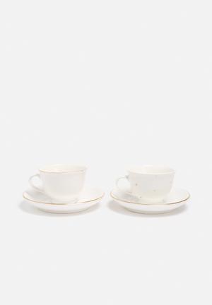 Teacup & Saucer Set of 2