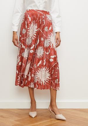 Modaxi pleated skirt - orange floral