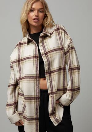 Fashion Woman Loose Fit Long Blouses XL-5XL Plaid Shirt Checkered